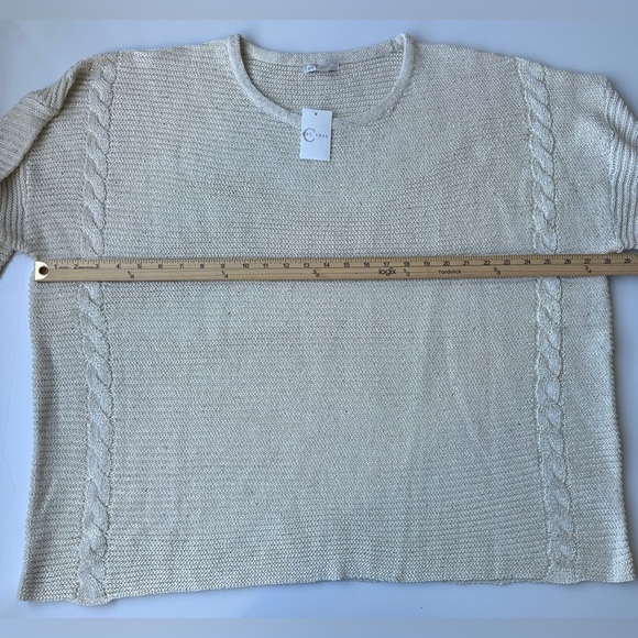 NWT Cato Cream Ivory Metallic Sequin Knit Pullover Sweater Women’s Plus 26/28W - Picture 5 of 8